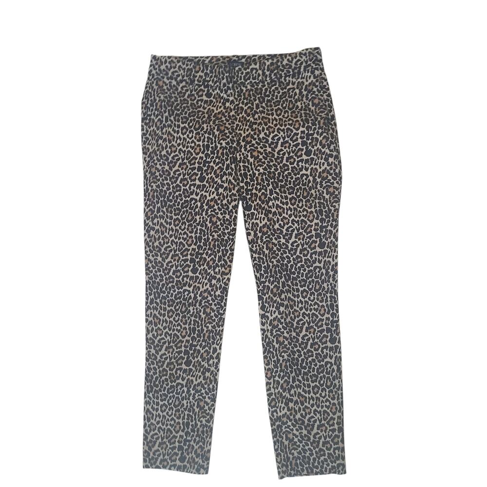 J Crew Winnie Pant Leopard Print Ankle Pants Womens 4 Stretch Crop Career